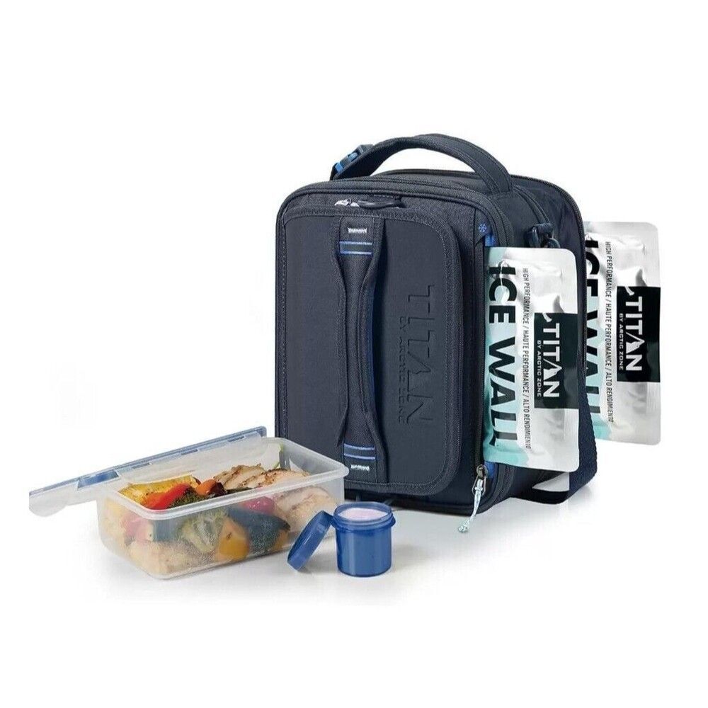Titan Deep Freeze Fridge Cold 6 HRS Expandable Insulated Lunch Bag w/ Ice Walls